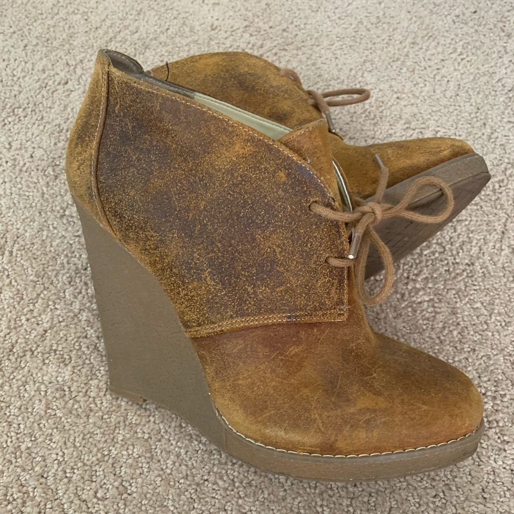 Enzo Angiolini Wedge Booties Suede